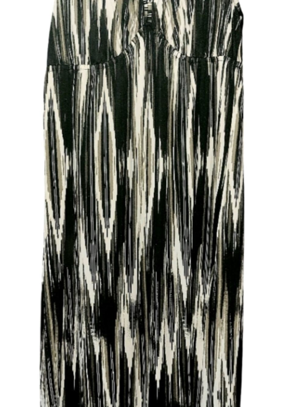 Black and White Patterned Maxi Skirt - Unbranded